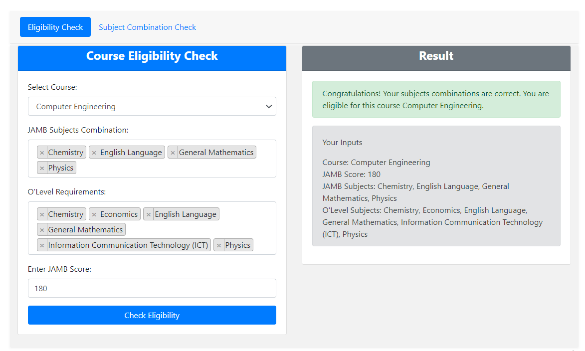 Eligibility Check